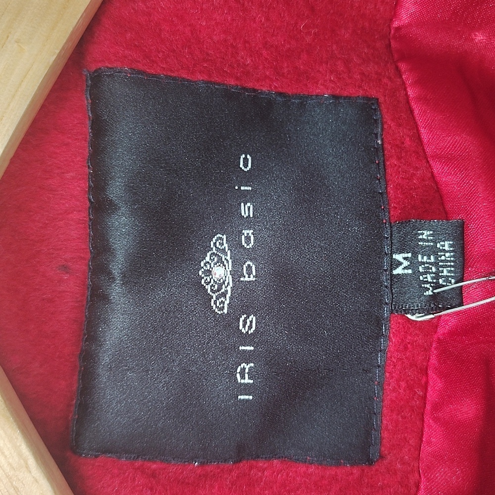 Iris Basic Cropped Jacket Size Medium Red Long Sl… - image 2